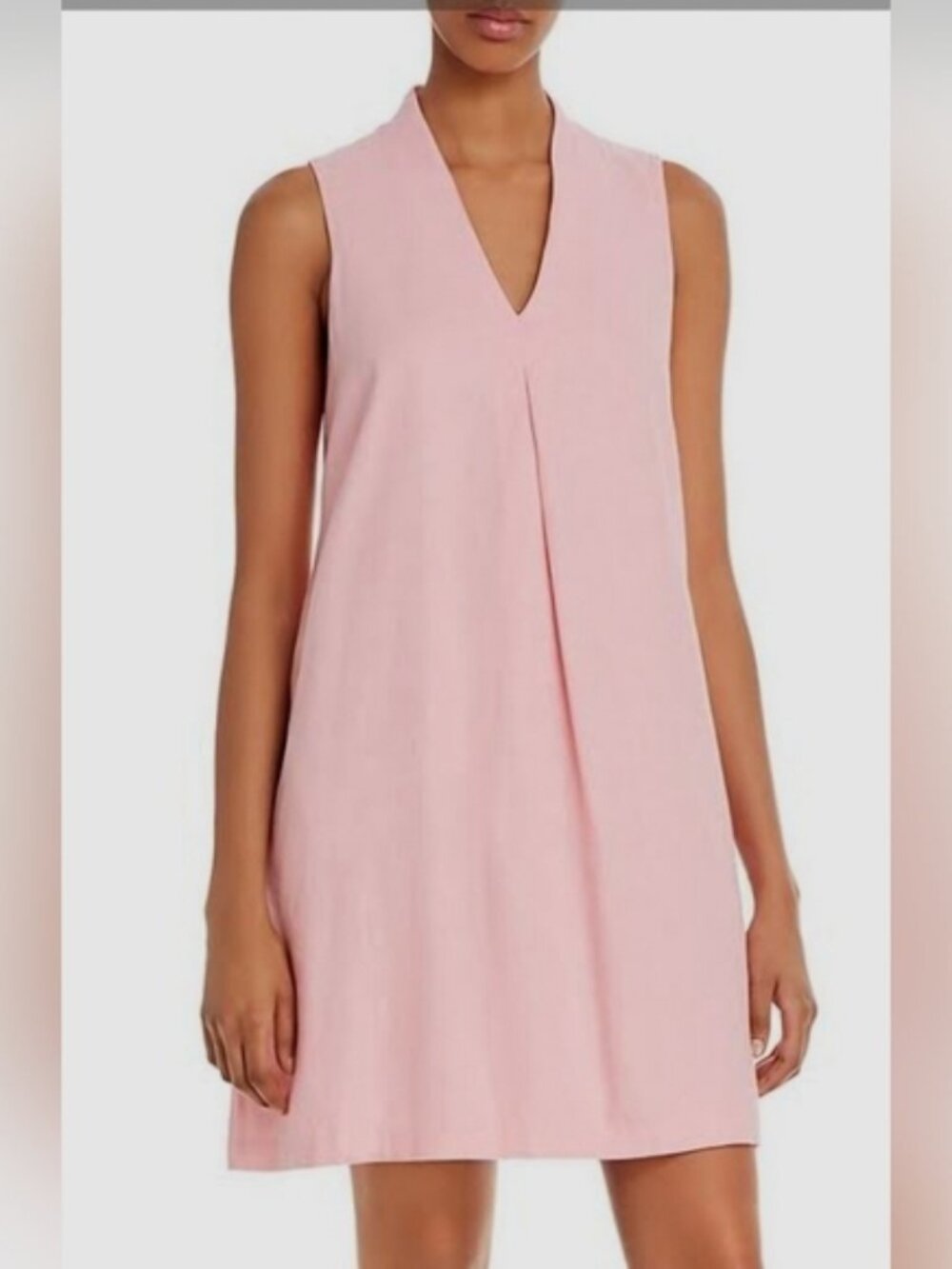 Tommy Bahama SZ M Daphne Sleevless Linen Blend Shift Dress Lined Pink Pockets